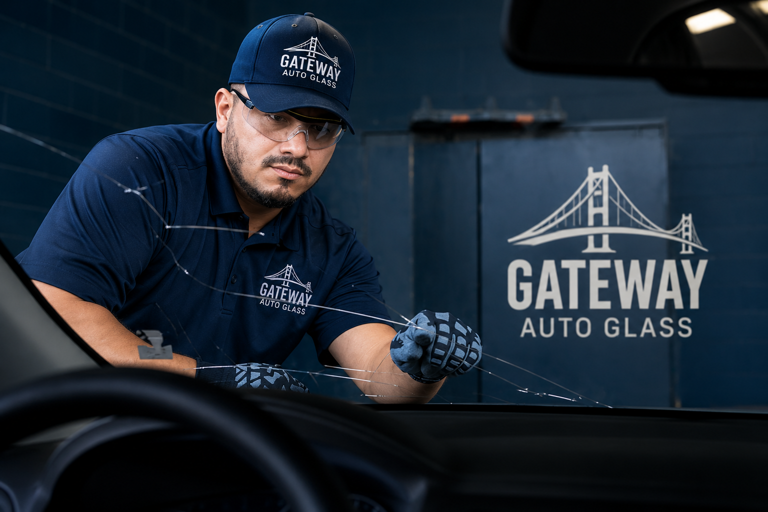 Gateway Auto Glass technician performing mobile windshield service in Oakland